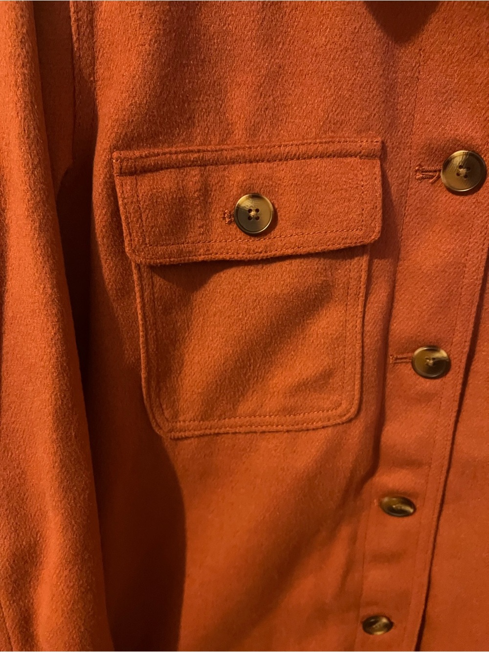 Old Navy Rust Button-Front Shacket - Picture 3 of 3